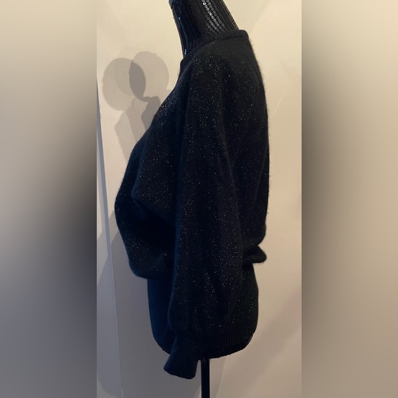 Vintage Uen Shadi 80s Black Beaded Dolman Sleeve Sweater - Picture 5 of 11